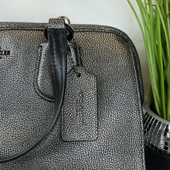 Coach Nolita Gunmetal Metallic Black Satchel Pebble Leather Crossbody Bag NWT - Picture 7 of 16